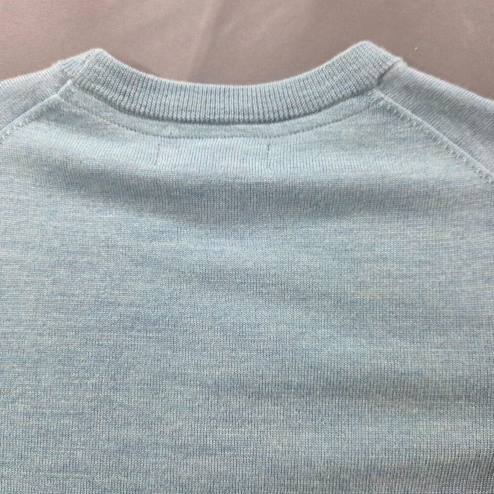 NWT Christian Lacroix Extra Fine Merino Wool Sweater Mens Small Teal Crewneck - Picture 9 of 11